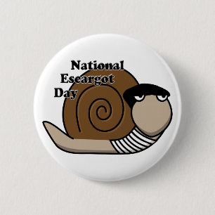 Nationale Escargot Dag Ronde Button 5,7 Cm