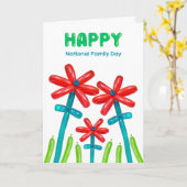 Nationale Familie Dag Ballon Bloemen Kaart (Gele Bloem)