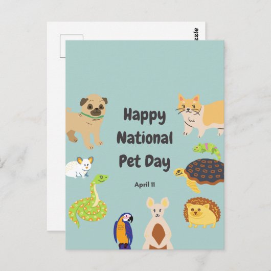 Nationale feestdag 11 april briefkaart (Voorkant / Achterkant)