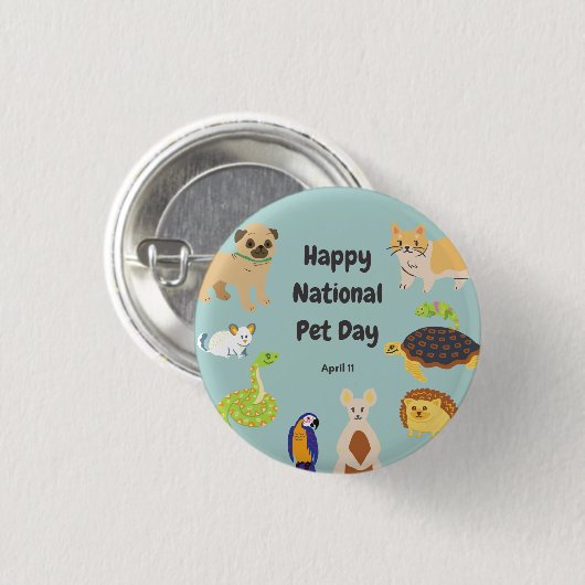 Nationale feestdag 11 april ronde button 3,2 cm (Voorkant /achterkant)