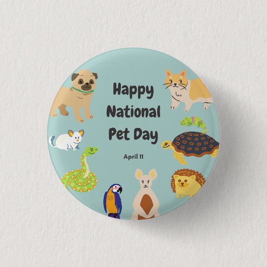 Nationale feestdag 11 april ronde button 3,2 cm (Voorkant)