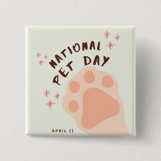 Nationale feestdag 11 april vierkante button 5,1 cm (Voorkant)