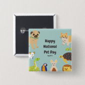 Nationale feestdag 11 april vierkante button 5,1 cm (Voorkant /achterkant)