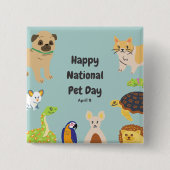 Nationale feestdag 11 april vierkante button 5,1 cm (Voorkant)