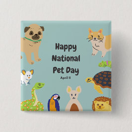 Nationale feestdag 11 april vierkante button 5,1 cm