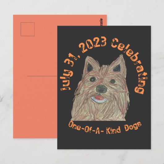 Nationale feestdag voor unieke Puppies Briefkaart (Voorkant / Achterkant)