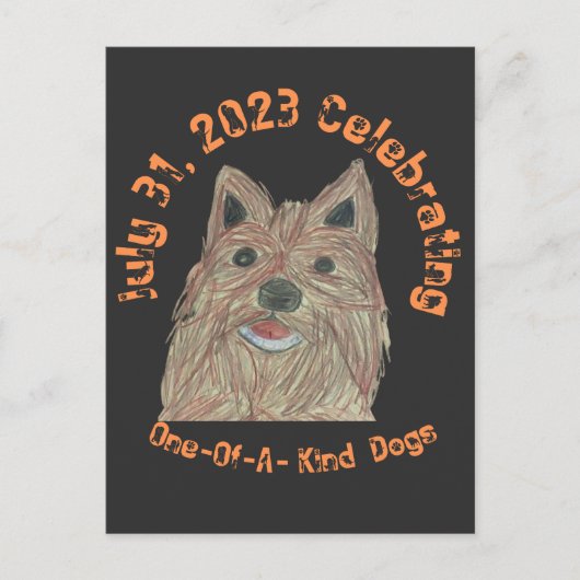 Nationale feestdag voor unieke Puppies Briefkaart (Voorkant)