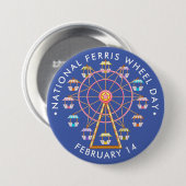 Nationale Ferris Wheel Day Ronde Button 7,6 Cm (Voorkant /achterkant)