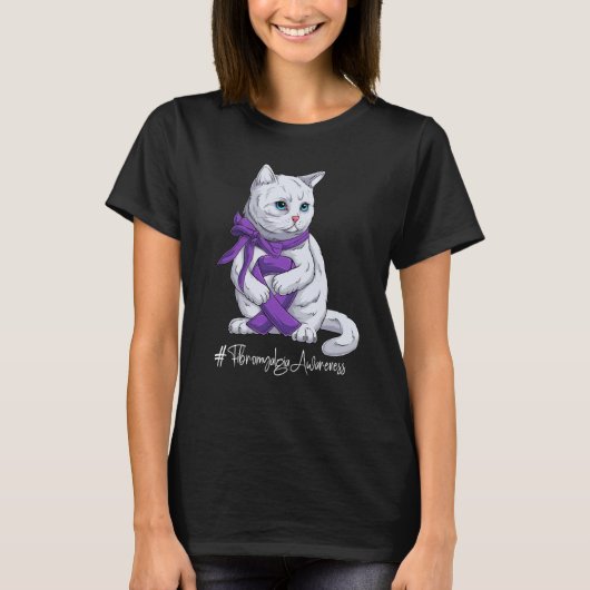 Nationale fibromyalgie Bewustmakingsmaand Paarse R T-shirt (Voorkant)