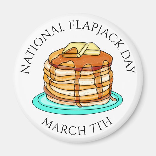 Nationale Flapjack Dag 7 maart Magneet (Voorkant)