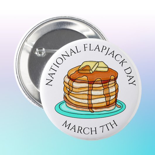 Nationale Flapjack Dag 7 maart Ronde Button 5,7 Cm