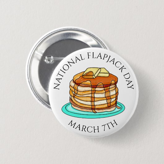 Nationale Flapjack Dag 7 maart Ronde Button 5,7 Cm (Voorkant /achterkant)