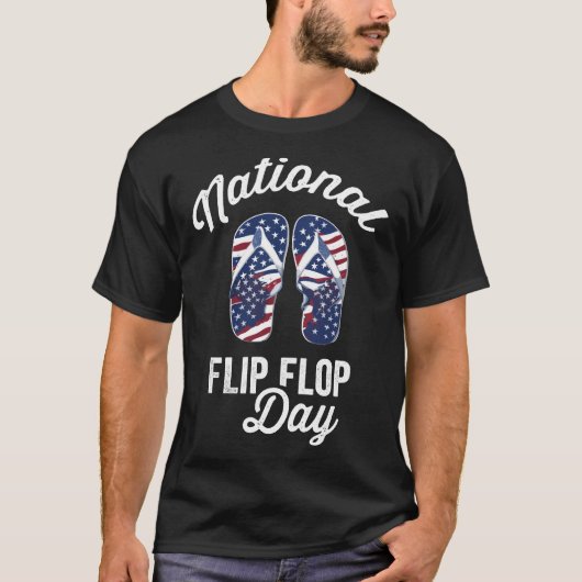 Nationale Flip Flop Dag Patriottisch T-shirt (Voorkant)