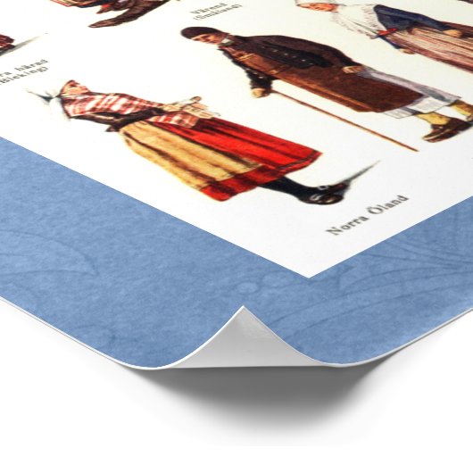 Nationale Folkkostuums van Zweden Poster (Hoek)