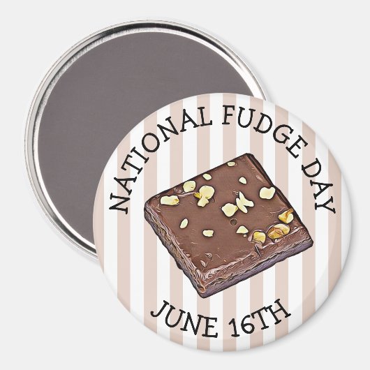 Nationale Fudge Day 16 juni Magnet (Voorkant / Achterkant)