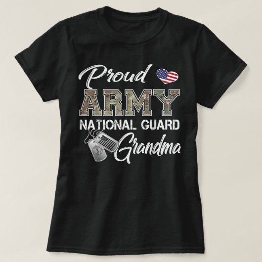 Nationale Garde van het leger Grootma Militaire Pr T-shirt (Design voorkant)