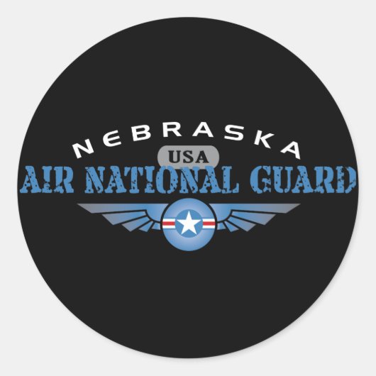 Nationale Garde van Nebraska Air Ronde Sticker (Voorkant)