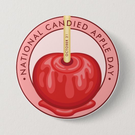 Nationale gekonfijte Apple Dag Ronde Button 7,6 Cm (Voorkant)