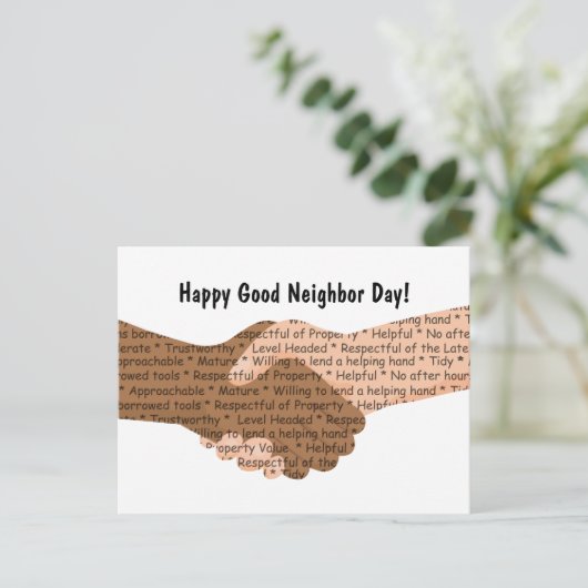 Nationale Goede Buurdag Groet Briefkaart (Staand voorkant)