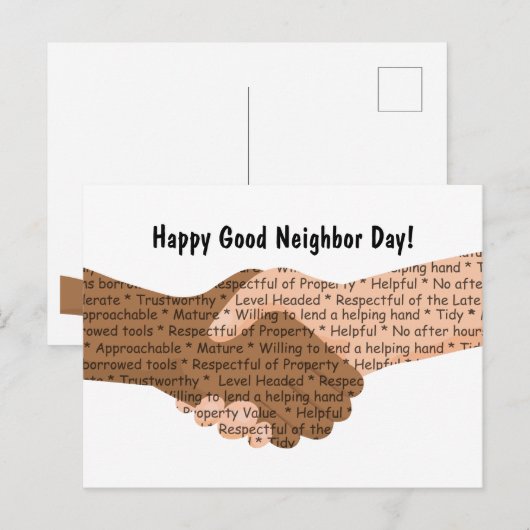 Nationale Goede Buurdag Groet Briefkaart (Voorkant / Achterkant)