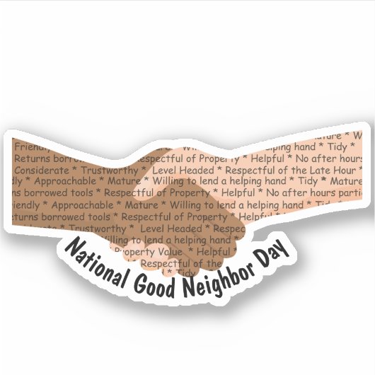Nationale Goede Buurdag Sticker (Voorkant)