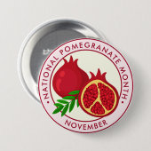 Nationale granaatappelmaand ronde button 7,6 cm (Voorkant /achterkant)