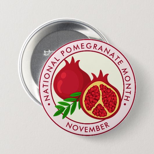 Nationale granaatappelmaand ronde button 7,6 cm (Voorkant /achterkant)