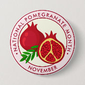 Nationale granaatappelmaand ronde button 7,6 cm (Voorkant)