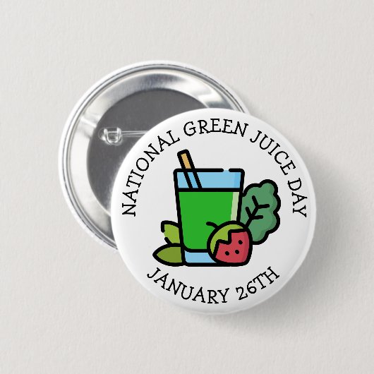 Nationale Groene Sap Dag - 26 januari Ronde Button 5,7 Cm (Voorkant /achterkant)
