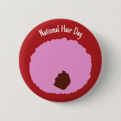 Nationale Haar Dag - Roze Afro Badge/ Ronde Button 5,7 Cm (Voorkant)