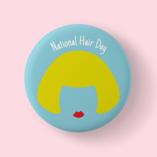 Nationale haardag - Blonde Bob Badge/ Ronde Button 5,7 Cm