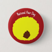 Nationale Haardag - Gele Afro Badge/ Ronde Button 5,7 Cm (Voorkant)