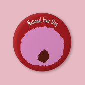 Nationale haardag - Roze Afro Badge/ Ronde Button 5,7 Cm