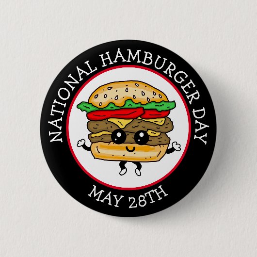Nationale hamburgerdag 28 mei ronde button 5,7 cm (Voorkant)