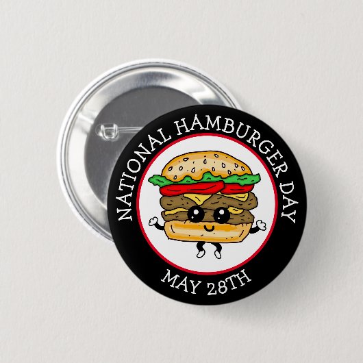 Nationale hamburgerdag 28 mei ronde button 5,7 cm (Voorkant /achterkant)