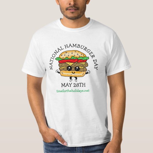 Nationale hamburgerdag 28 mei t-shirt (Voorkant)