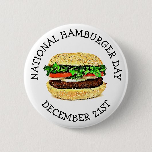 Nationale hamburgerdag ronde button 5,7 cm (Voorkant)