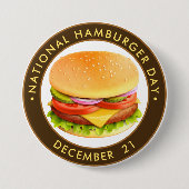 Nationale hamburgerdag ronde button 7,6 cm (Voorkant)