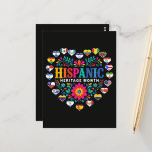 Nationale Hispanic Erfgoed Maand Hart Vlaggen Briefkaart