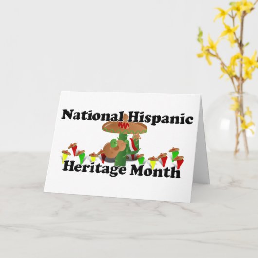Nationale Hispanic Heritage Maand - Cactus Kaart (Gele Bloem)