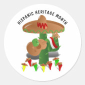 Nationale Hispanic Heritage Maand - Cactus Ronde Sticker (Voorkant)