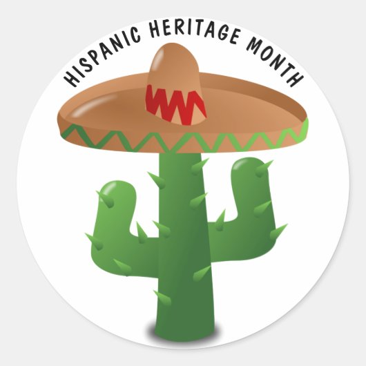 Nationale Hispanic Heritage Maand - Cactus Ronde Sticker (Voorkant)