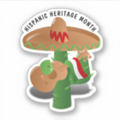 Nationale Hispanic Heritage Maand - Cactus Sticker (Voorkant)