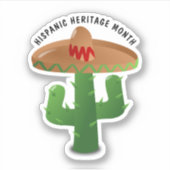 Nationale Hispanic Heritage Maand - Cactus Sticker (Voorkant)