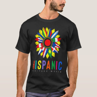 Nationale hispanische erfgoedmaand Latino Flags Su T-shirt