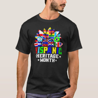 Nationale hispanische erfgoedmaand Latino Flags Su T-shirt