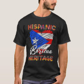 Nationale hispanische erfgoedmaand Puerto Rico Fla T-shirt (Voorkant)