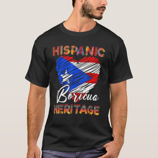 Nationale hispanische erfgoedmaand Puerto Rico Fla T-shirt (Voorkant)
