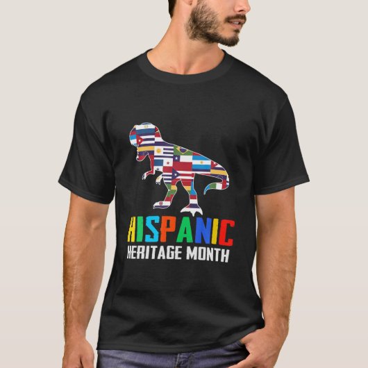Nationale historische montair van hispanic Dinosau T-shirt (Voorkant)