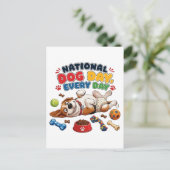 Nationale Hondendag Elke Dag Briefkaart (Staand voorkant)